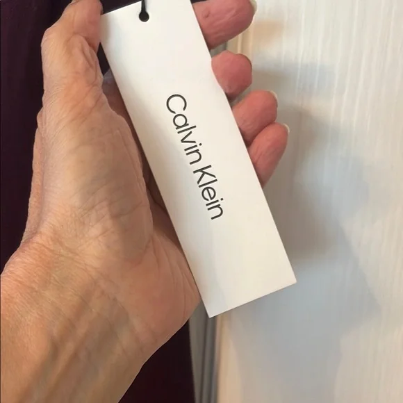 Calvin Klein Eggplant Purple Sleeveless A-Line Midi Dress Sz 8 - Picture 2 of 5